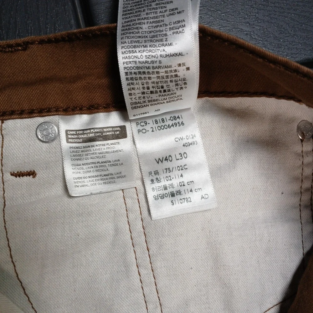 Levis 541‎ Men All Seasons Tech Pants 40X30 Brown 5 Pockets Red Tab Stretch PB83